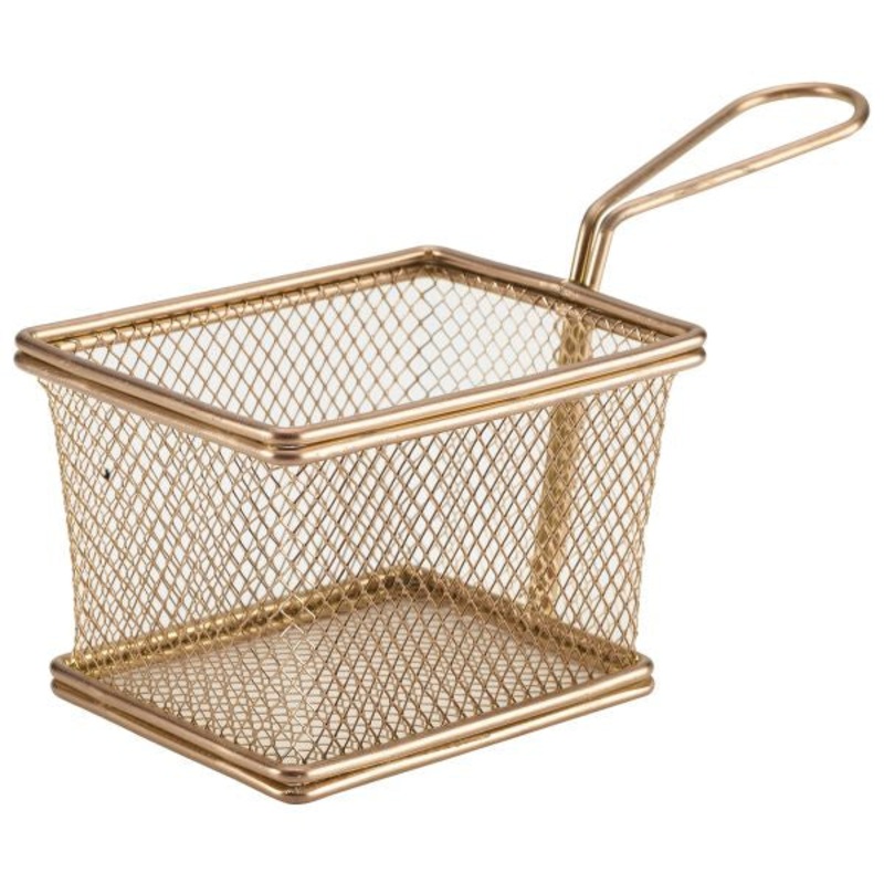 Copper Serving Fry Basket Round 9.3 x 9cm