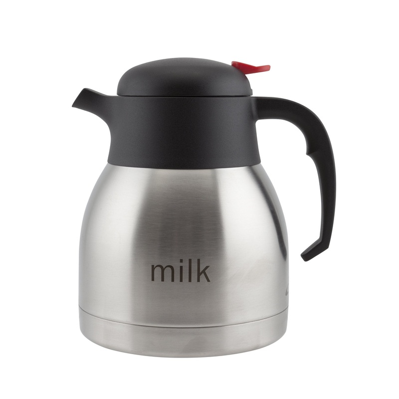 Milk Inscribed St/St Vacuum Push Button Jug