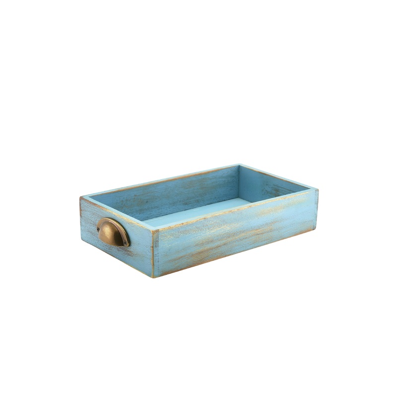 Blue Wash Acacia Wood Display Drawers GN 1/3