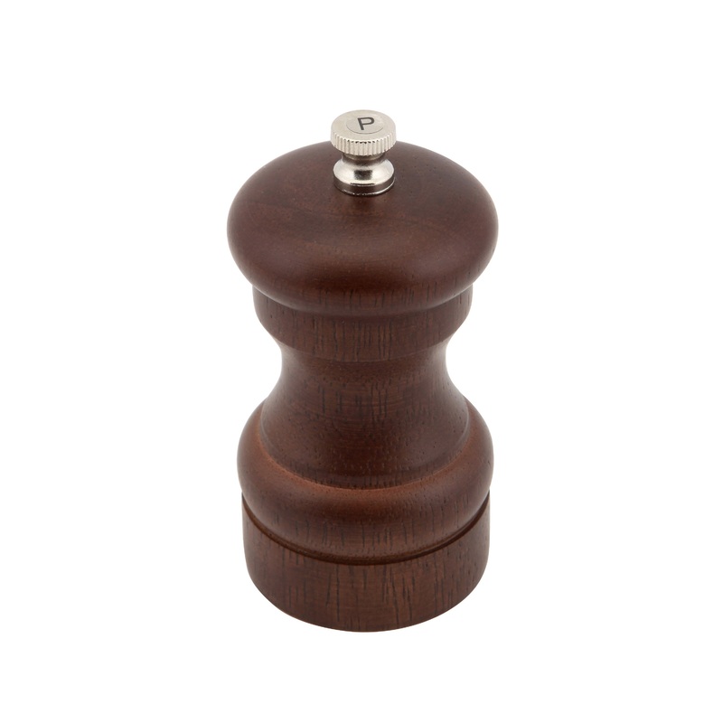 Genware Dark Wood Salt Or Pepper Grinder 10cm