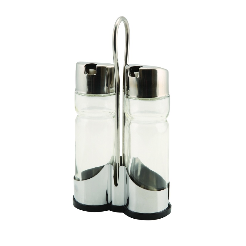 Genware Oil & Vinegar Set With Stand