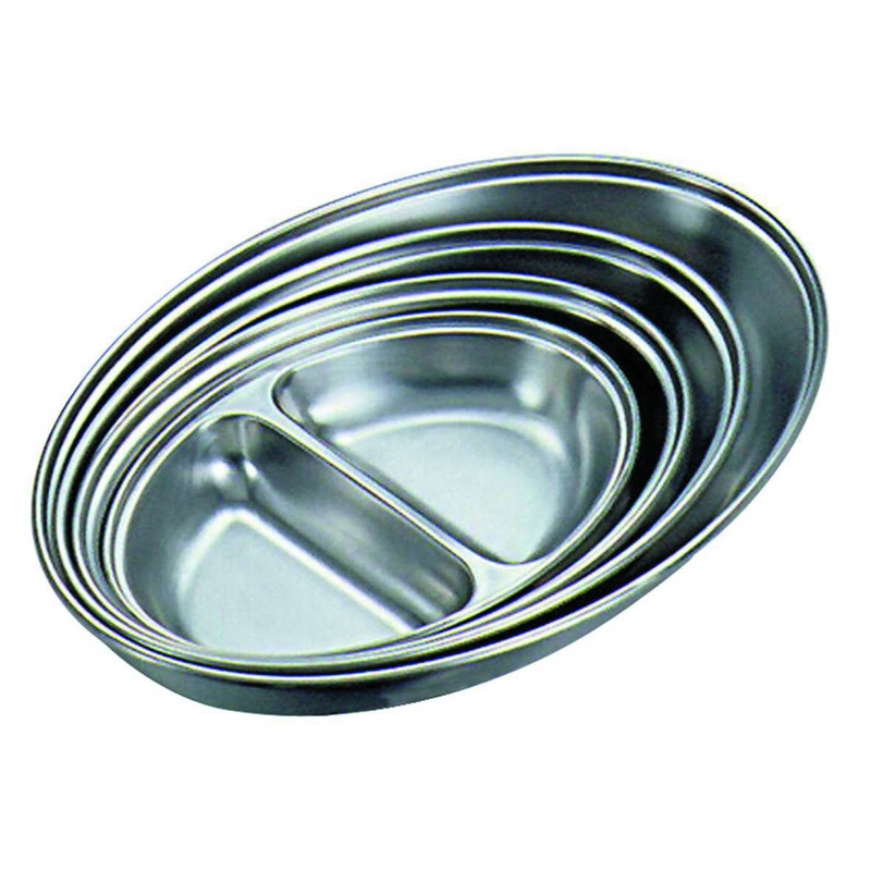 GenWare Stainless Steel Two Division Oval Vegetable Dish 30cm/12"