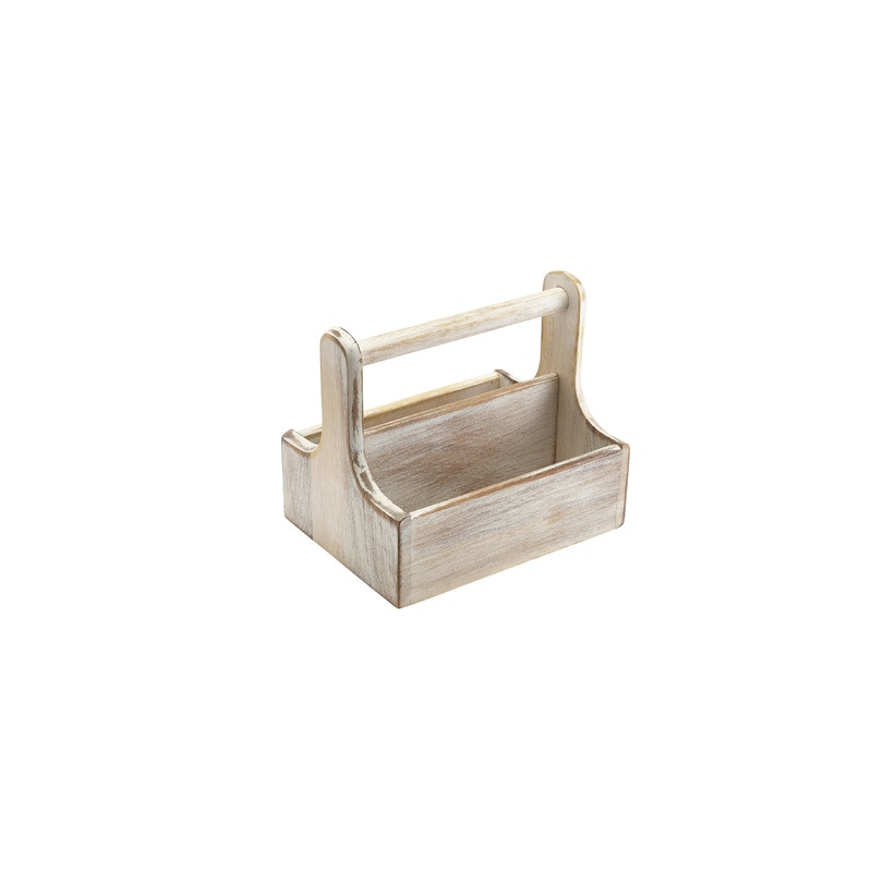 Medium White Wooden Table Caddy