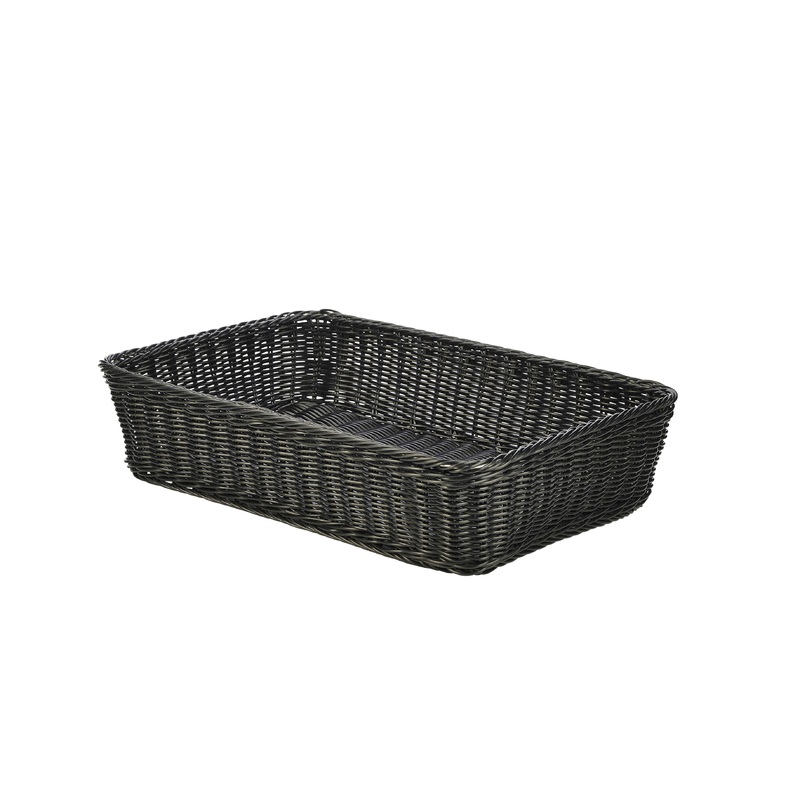Polywicker Display Basket Black 46 x 31 x 10cm