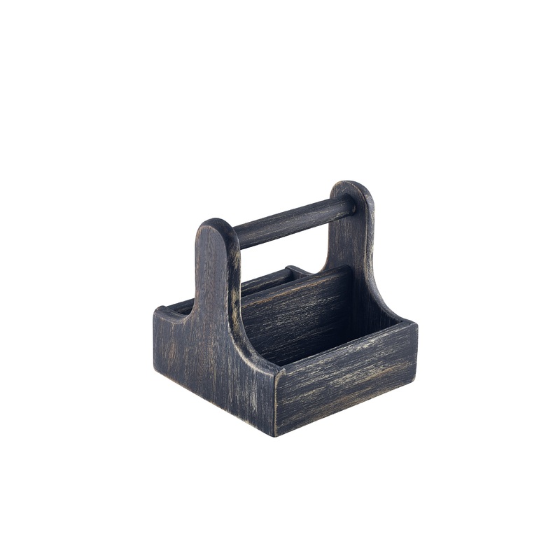 Small Black Wooden Table Caddy