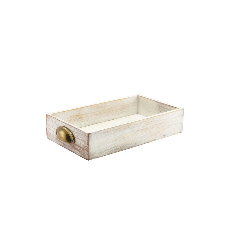 White Wash Acacia Wood Display Drawers GN 1/3
