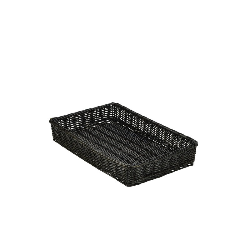 Wicker Display Basket Black 46X30X8cm