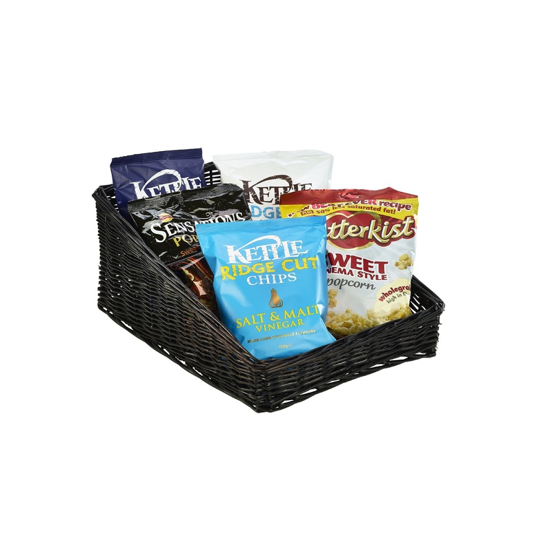 Wicker Display Basket Black 46X36X20cm