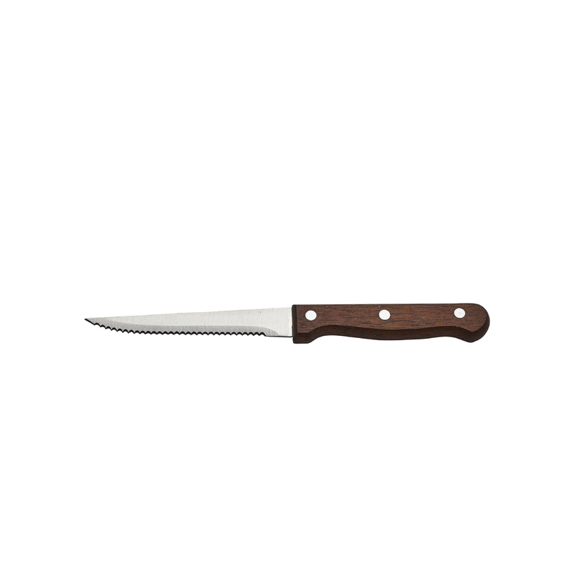 Steak Knife Dark Wood Handle Full Tang (Dozen)