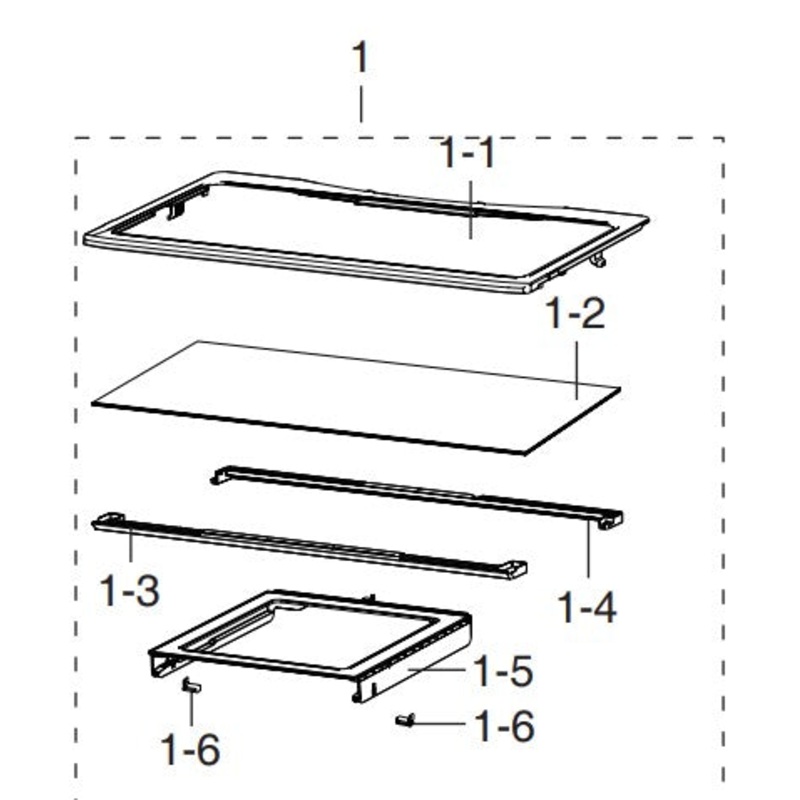 Fridge Shelf Ref Up Assy - DA97-06686D