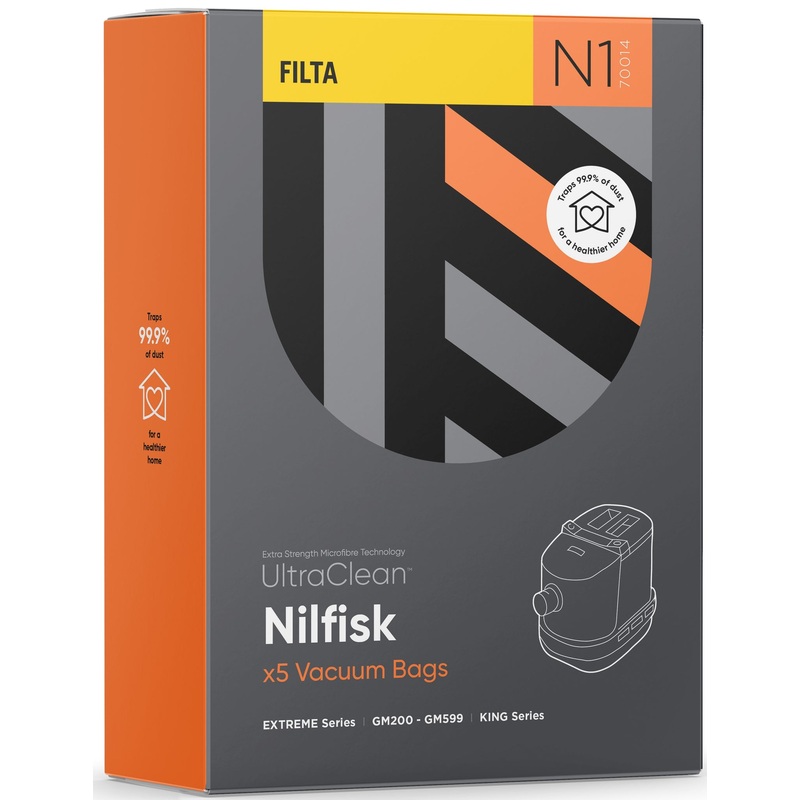 Vacuum Cleaner Bags 5pk for Nilfisk - N1 - 70014