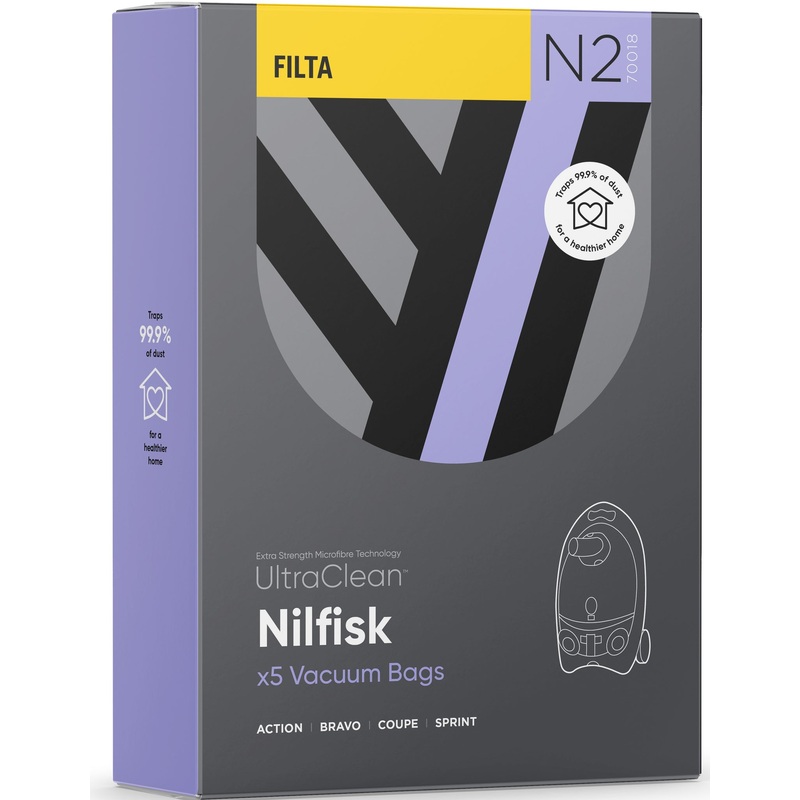 Vacuum Cleaner Bags 5pk for Nilfisk - N2 - 70018