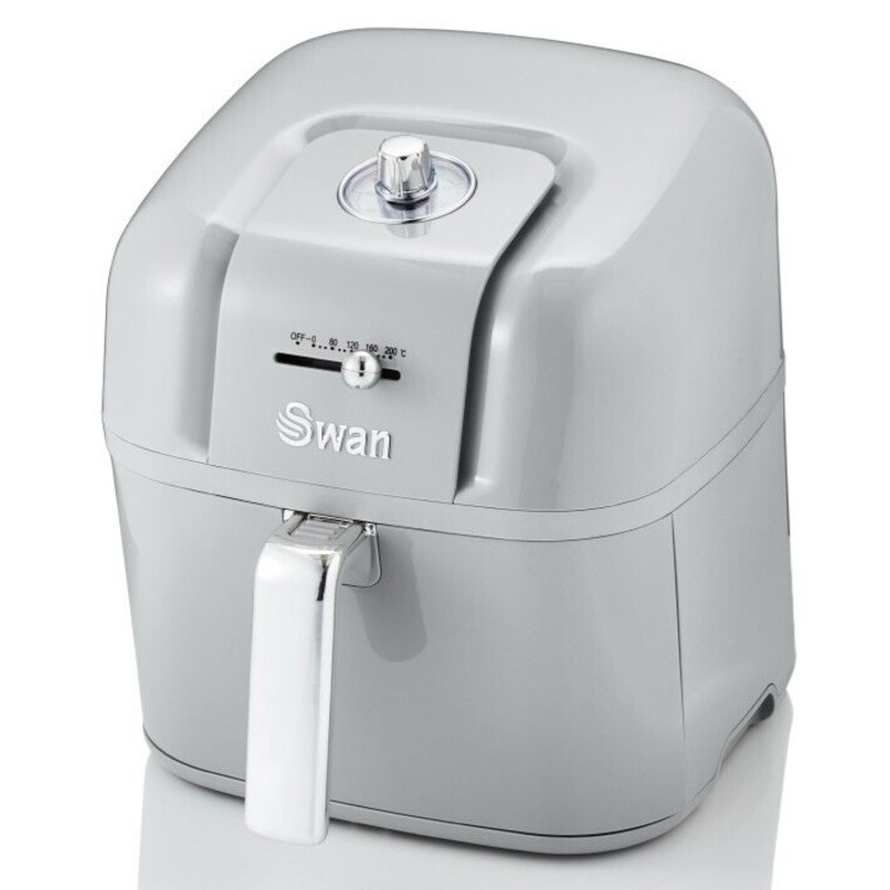 Swan Retro Air Fryer 6L in Grey Healthy Energy Efficient Cooking for the Family