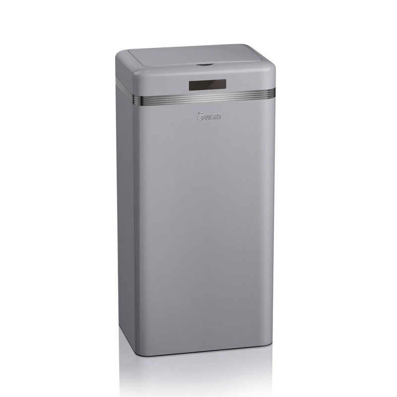 Swan Retro Grey 45L Square Sensor Bin Vintage Design Kitchen Waste Bin SWKA4500GRN