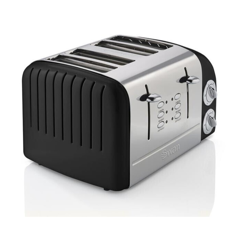 NEW Swan Retro 4 Slice Toaster Black ST34020BN Vintage Design 2 Yr Guarantee