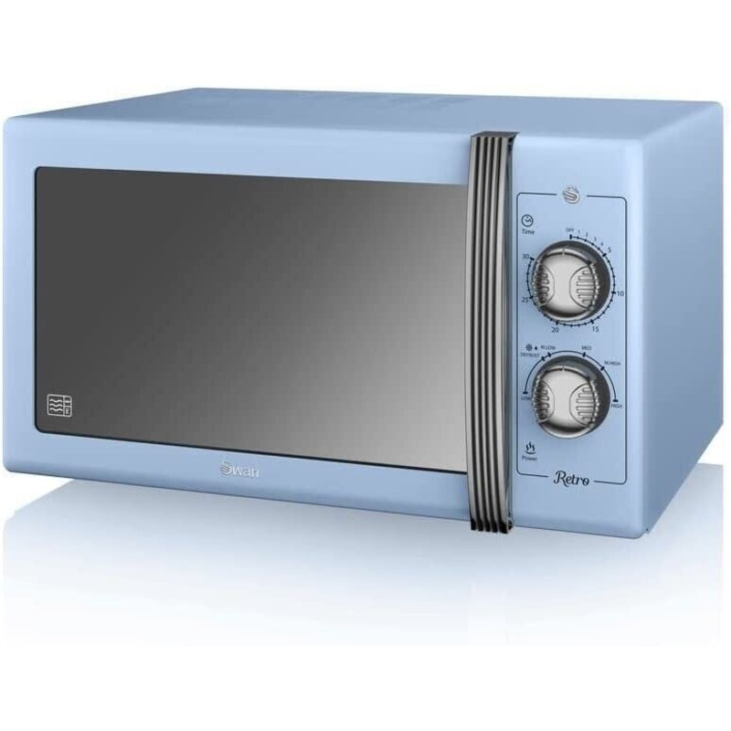 Swan Retro 25L 900W Manual Microwave in Blue SM22070LBLN Retro Design Microwave
