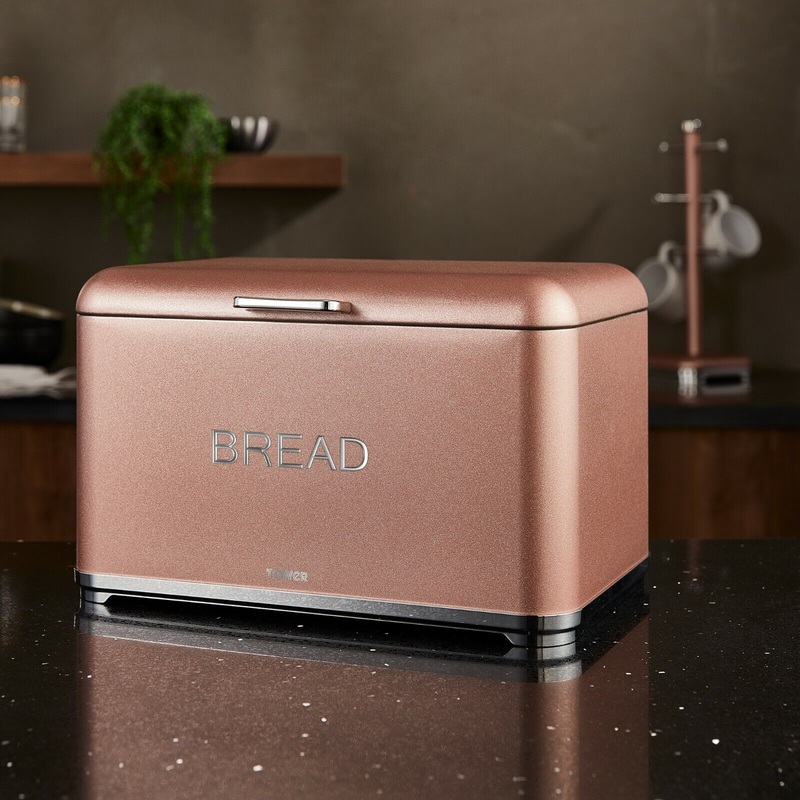 Tower Glitz Bread Bin Sparkling Blush Pink 13.5L Kitchen Bread Bin / Food Storage