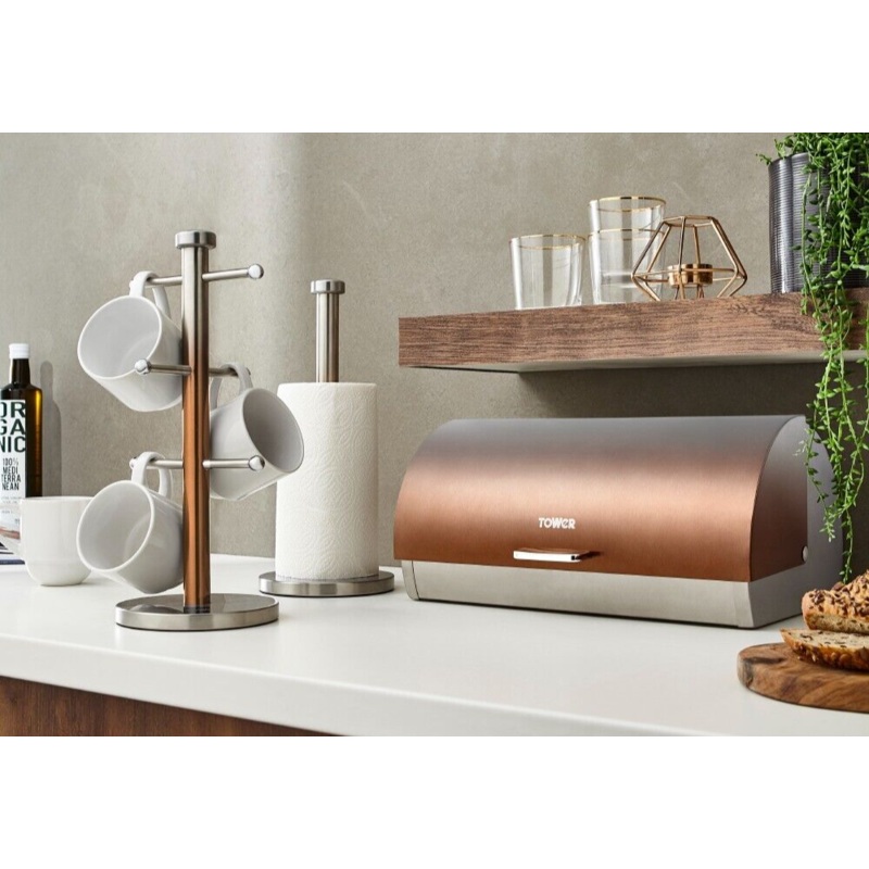 Tower Infinity Ombre Bread Bin Mug Tree & Towel Pole Kitchen Storage Set