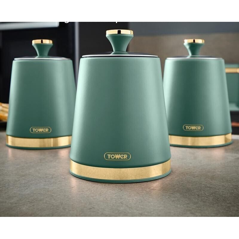 Tower Cavaletto Jade Tea Coffee Sugar Canisters T826131JDE Green Kitchen Storage