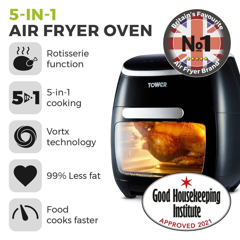 TOWER T17039 Xpress Pro 2000W 11 Litre 5-in-1 Digital Air Fryer & Rotisserie
