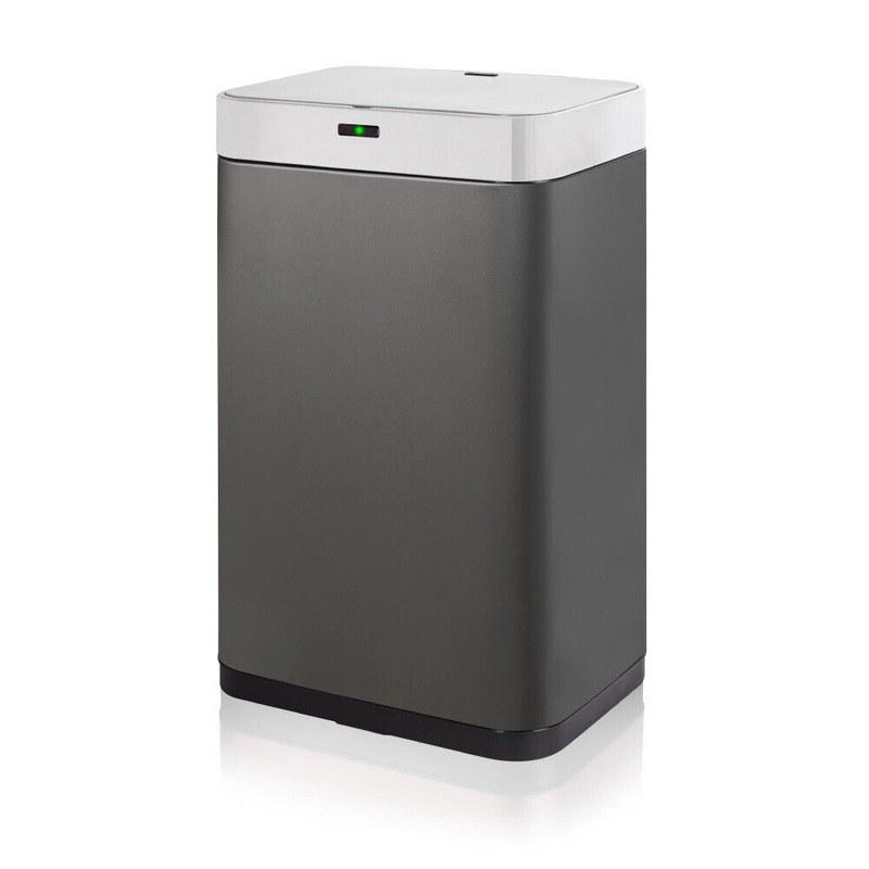 Tower T838001T 75L Rectangular Sensor Bin Titanium | Kitchen Household Waste Bin