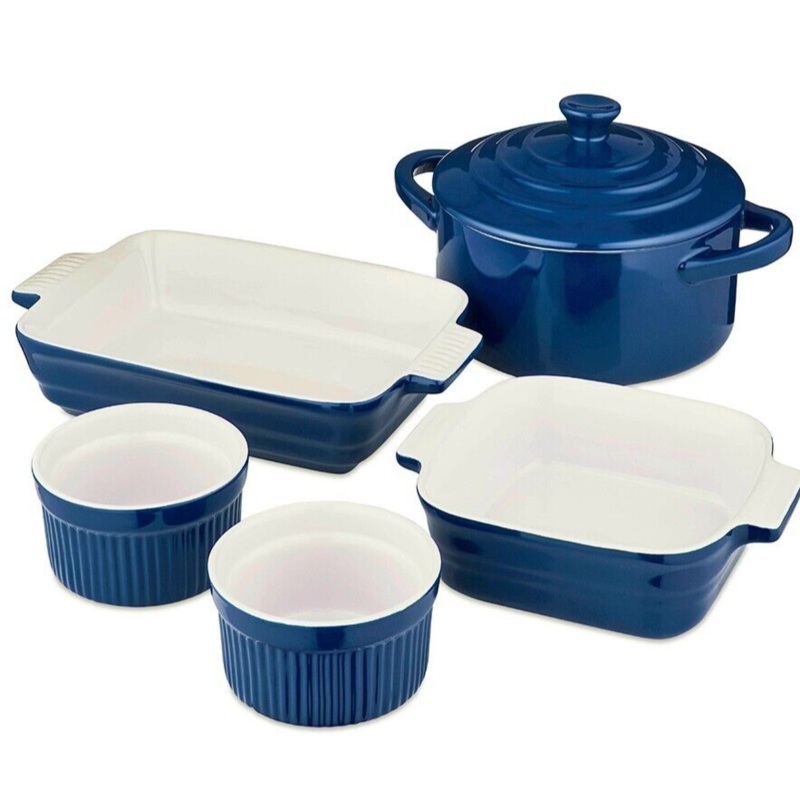 Barbary & Oak Foundry Ceramic Ovenware Gift Set Blue BO875000BLU