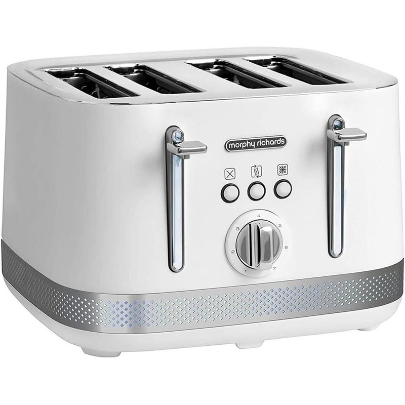 Morphy Richards Illumination White 4 Slice Toaster 248021 New, 2 year Guarantee