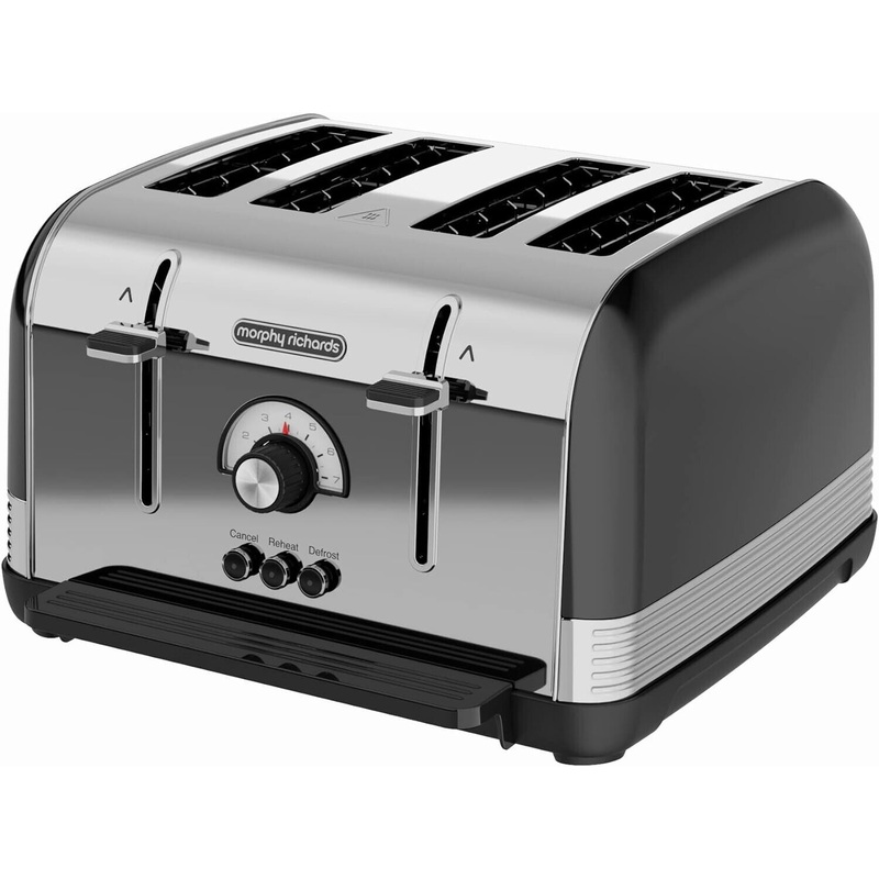 Morphy Richards Venture Retro Style 4 Slice Toaster Black 240331