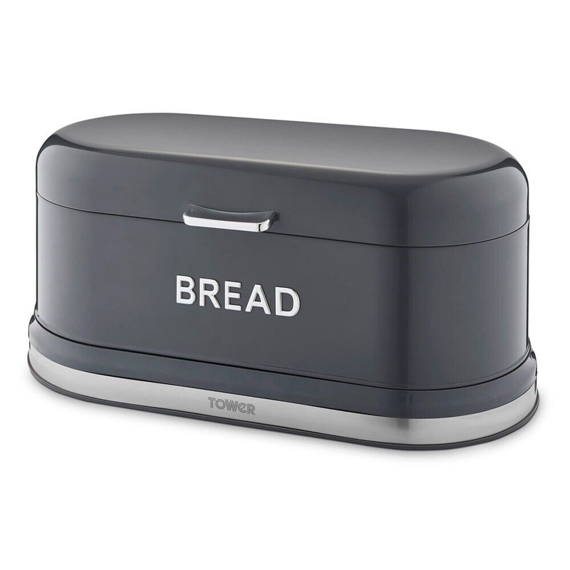Tower Belle Bread Bin in Graphite Grey Stylish Kitchen Storage T826170GRP