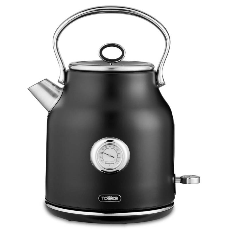 Tower Renaissance Black 1.7L 3KW Kettle Ultra Fast & Quiet Boil T10063BLK