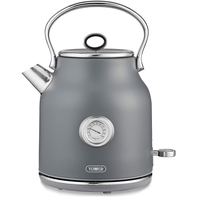 Tower Renaissance Grey 1.7L 3KW Kettle Ultra Fast & Quiet Boil T10063GRY
