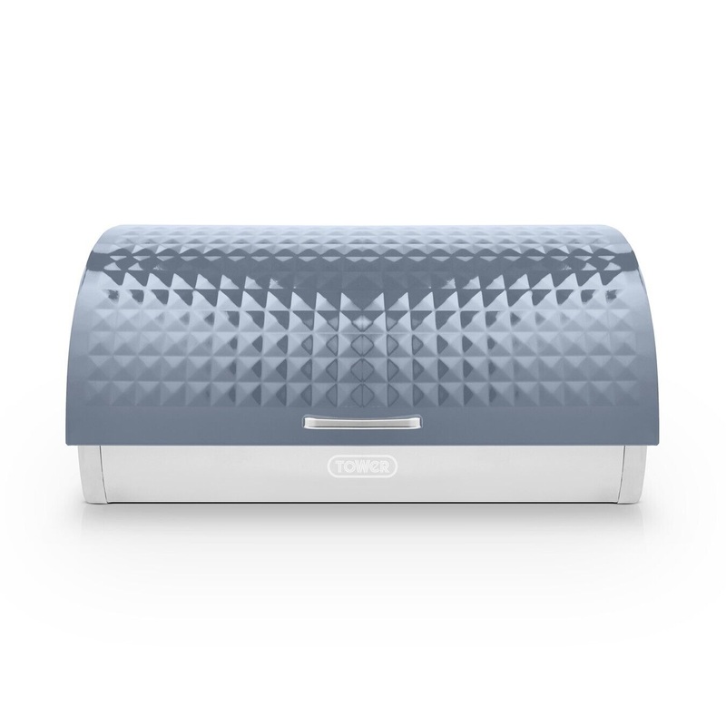 Tower Solitaire Grey Breadbin Large Storage Embossed Diamond Design T826206GRY