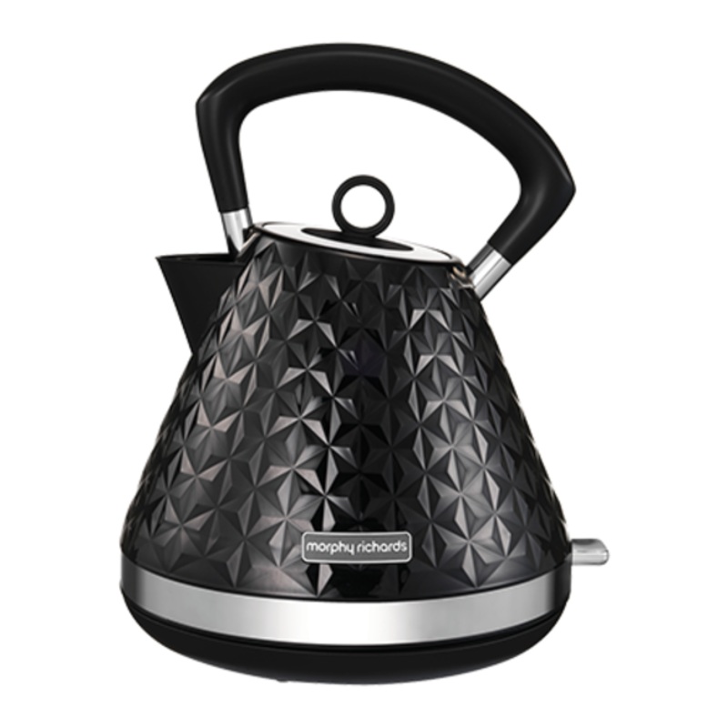 Morphy Richards Vector 1.5L 3KW Pyramid Kettle in Black 108131 2 Year Guarantee