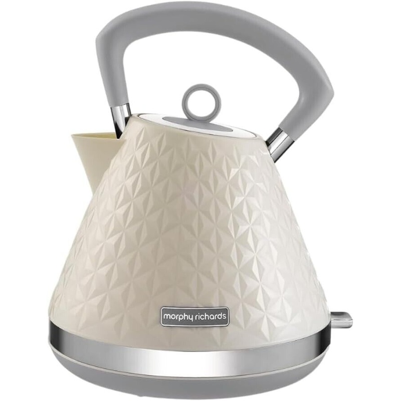 Morphy Richards Vector 1.5L 3KW Pyramid Kettle in Cream 108132 2 Year Guarantee