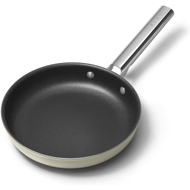 Smeg Cookware 26cm Non Stick Aluminium Frying Pan in Cream CKFF2601CRM