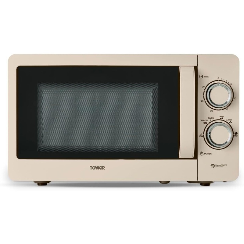 Tower 800W 20L Manual Microwave in Latte with Chrome Accents T24042MSH