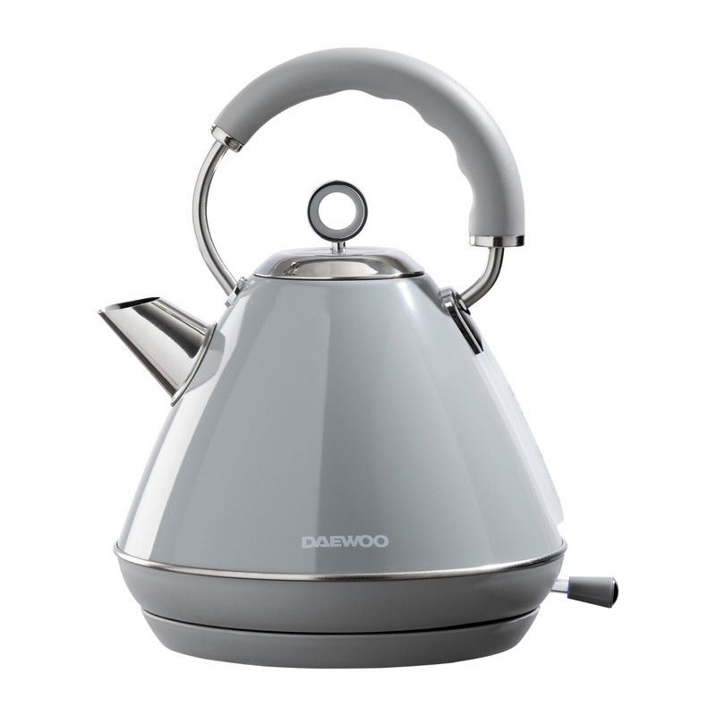 Daewoo Kensington 1.7L 3KW Pyramid Kettle Grey & Stainless Steel SDA2593GE