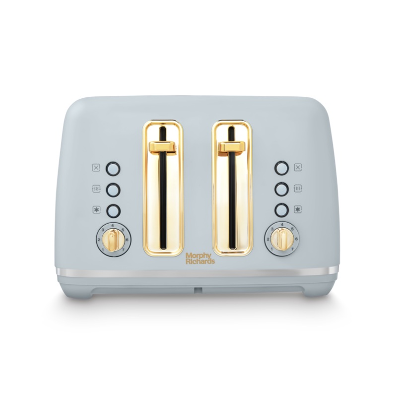 Morphy Richards Accents 4 Slice Toaster in Ocean Grey with Gold Accents - 242046