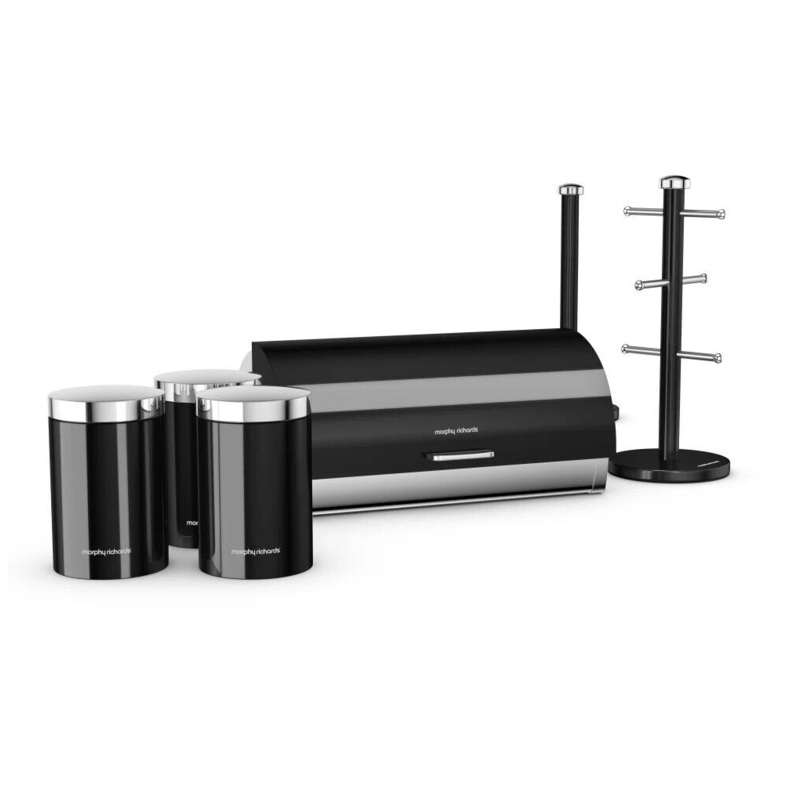 Morphy Richards Accents Black 6 Piece Kitchen Storage Set 974101