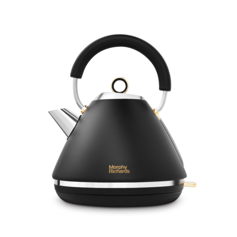 Morphy Richards Accents Black & Gold 1.5L 3KW Pyramid Kettle 102047