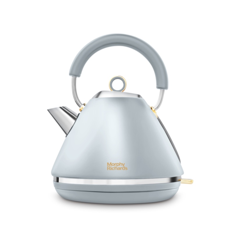 Morphy Richards Accents Ocean Grey & Gold 1.5L 3KW Pyramid Kettle 102046