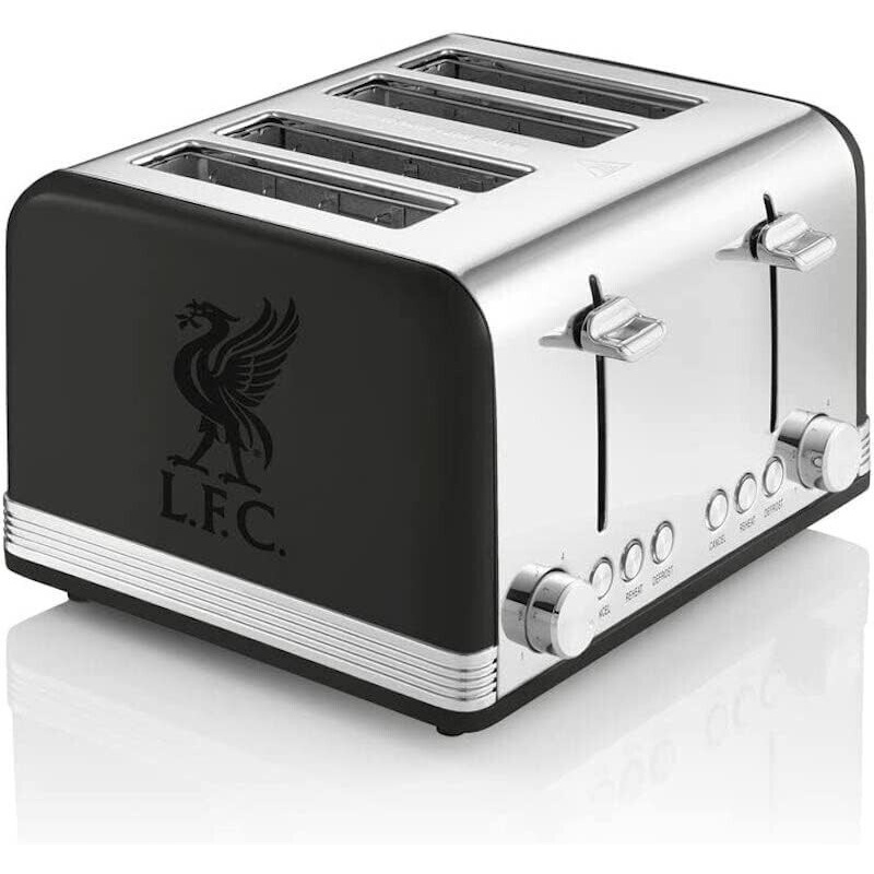 Swan Official Liverpool FC Black 4 Slice 1600W Toaster ST19020LIVBN