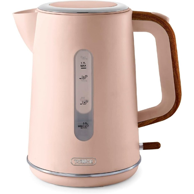Tower Scandi 1.7L 3KW Jug Kettle Rapid Boil Pink Clay T10037PCLY