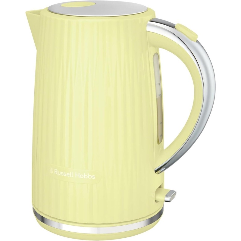 Russell Hobbs Eden Lemon Yellow 1.7L 3KW Kettle with Chrome Accents, Perfect Pour Spout