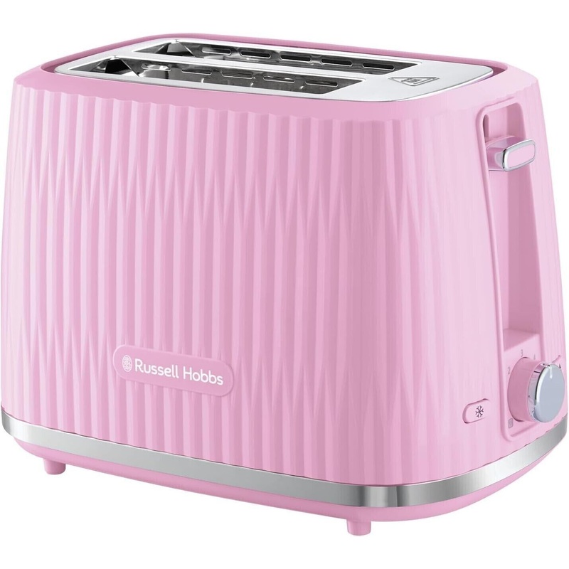 Russell Hobbs Eden Pink 2 Slice Toaster - Raspberry Pink Textured Design Toaster