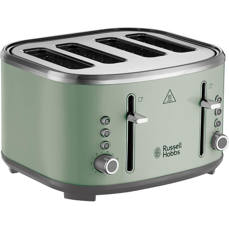 Russell Hobbs Stylevia Sage 4 Slice Toaster - Wide Slot Sage Green Toaster 26294