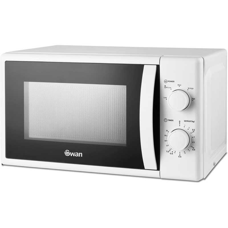 Swan White Microwave SM4420WHT 700W 20L Manual Microwave New 2 Year Guarantee
