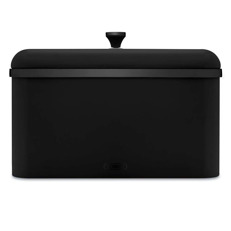 Tower Sera Breadbin in Black With Black Smoked Trim -  Contemporary Kitchen Storage