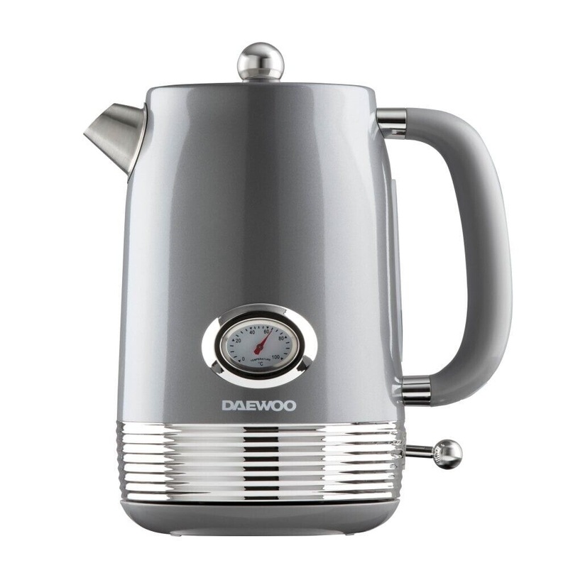 Daewoo Denver Smoked Grey 1.5L Kettle - Stylish design with Temperature Gauge