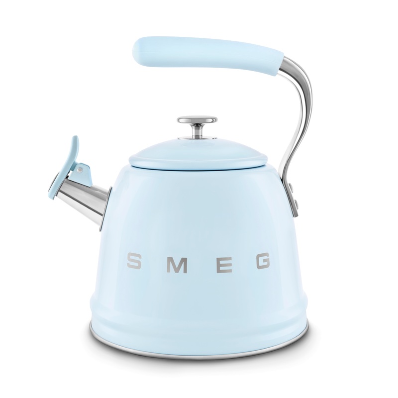 SMEG 50`s Style Whistling 2.3L Stovetop Kettle in Pastel Blue WKF01PB